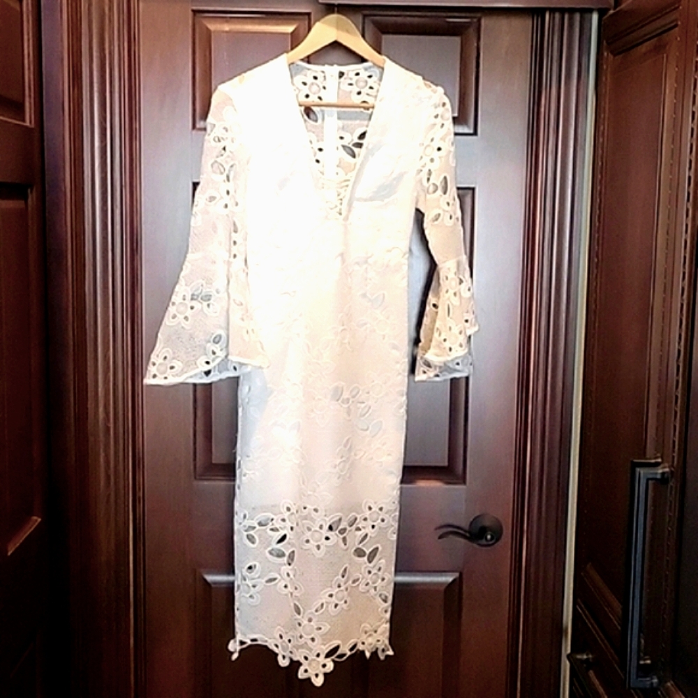 Anthropologie Bardot lace dress in white, size 4, NWT Stunning dress